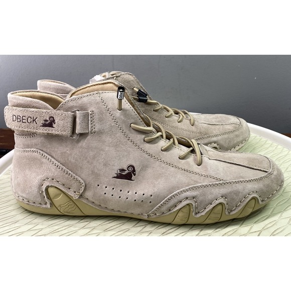 DBECK Men  Casual High Top Shoes Suede Hiking Lace-Up Boots‎ Beige US12/EU46 NEW main image 7